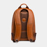 Nordweg Eagle leather laptop backpack in caramel, back view with padded shoulder straps