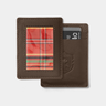Nordweg Flint Cardholder in Coffee, front and back plaid ID window product-only gray studio view