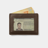 Nordweg Flint Cardholder in Coffee, front ID window product-only gray studio view