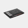 Angled black Nordweg Flint leather cardholder loaded with cards