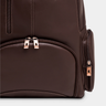 Close-up of the front pocket zippers on the Nordweg Gramado Laptop Backpack in Coffee.