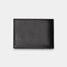 Nordweg leather bifold wallet in black, closed back view