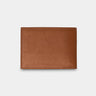 Nordweg leather bifold wallet in caramel, closed back view