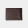 Nordweg leather bifold wallet in coffee, closed back view