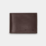 Nordweg leather bifold wallet in coffee, closed front view