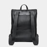 Nordweg Legacy leather backpack in coal, back view with shoulder straps and luggage pass-through