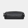 Nordweg Legacy leather organizer pouch in coal, front view with zip closure
