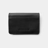 Nordweg Marco leather AirTag wallet cardholder in black, back view with card pocket