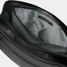 Open black Nordweg Nomad leather crossbody bag showing its lined interior and label, SKU NW091A.IP, GTIN 7898571000962