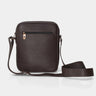 Coffee Nordweg Nomad leather crossbody bag with the front zip pocket facing forward, SKU NW091A.IC, GTIN 7898571000986