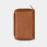 Nordweg Nomad leather passport wallet in caramel, back view