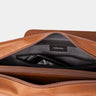Nordweg NW105 Dolomites leather satchel in Caramel, open interior detail view, SKU NW105.CA, GTIN 7898571001136