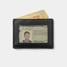 Nordweg NW109 Flint leather cardholder wallet in Black, front view with ID window, SKU NW109.IP, GTIN 7898571001235