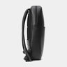 Black Slim Workplace leather laptop backpack, side profile