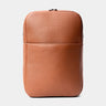 Slim Workplace leather laptop backpack in Caramel, front view