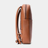 Caramel Slim Workplace leather laptop backpack, side profile