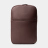 Slim Workplace leather laptop backpack in Coffee, front view