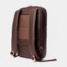 Coffee Slim Workplace leather laptop backpack, rear three-quarter view