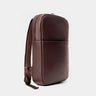 Nordweg Slim Workplace leather laptop backpack in coffee, angled front view