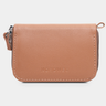 Caramel Nordweg Traveler Pro AirTag leather wallet, plain exterior view
