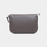 Nordweg Traveler Pro leather zip wallet in coffee, front view with wrist strap