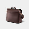 Nordweg Workday leather briefcase laptop work bag in coffee, back side view