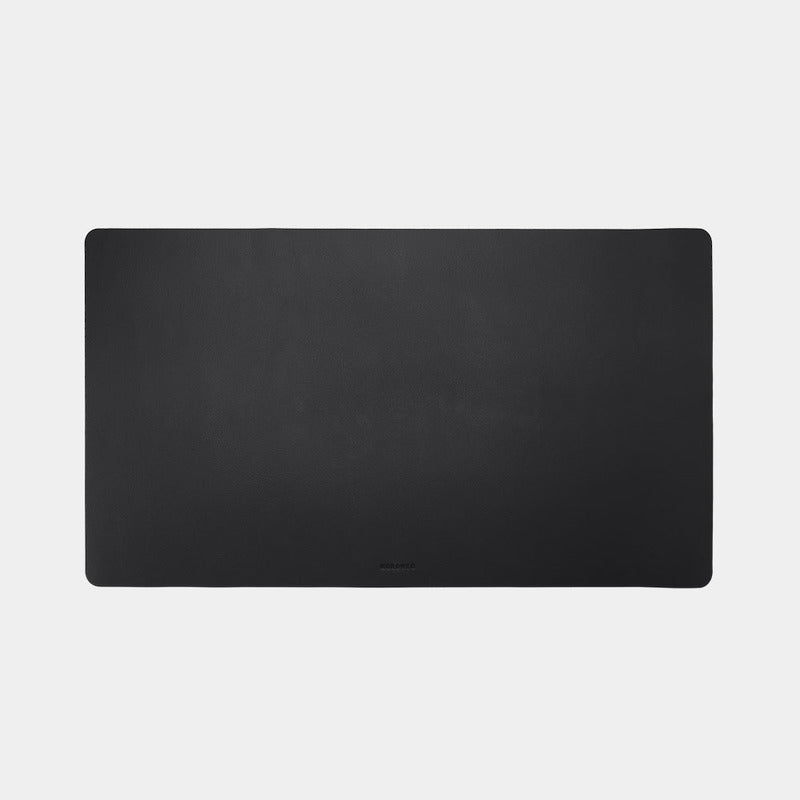 Nordweg Workplace leather desk pad in black, flat top view