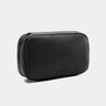 Nordweg Workplace leather tech organizer cable case in black, closed side view