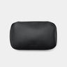Nordweg Workplace leather tech organizer cable case in black, closed top view