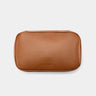 Nordweg Workplace leather tech organizer cable case in caramel, closed top view