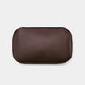 Nordweg Workplace leather tech organizer cable case in coffee, closed top view