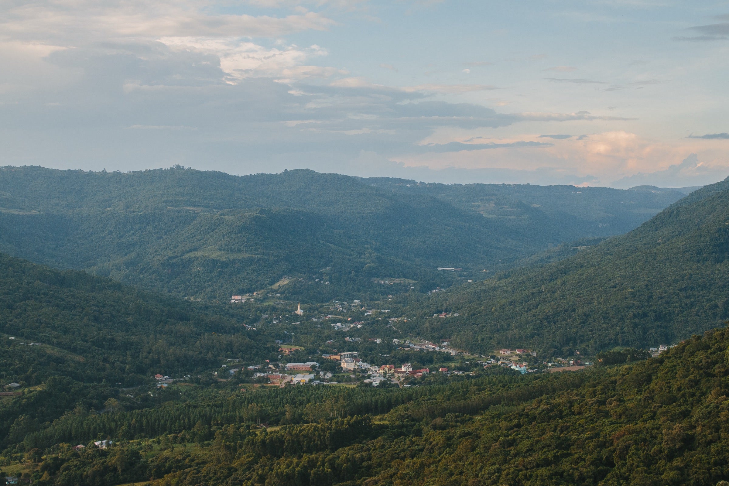 Green mountain valley landscape